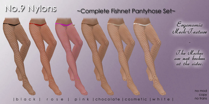 No.9 Nylons ~Complete Fishnet Pantyhose Set~