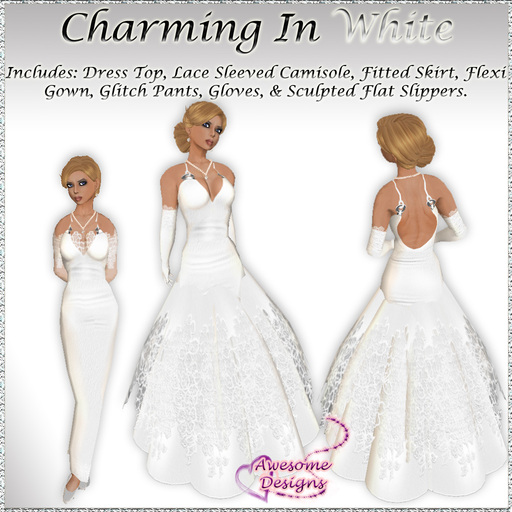 *Awesome Designs Charming Gown In White