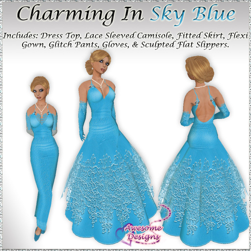*Awesome Designs Charming Gown In Sky Blue