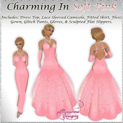 *Awesome Designs Charming Gown In Soft Pink