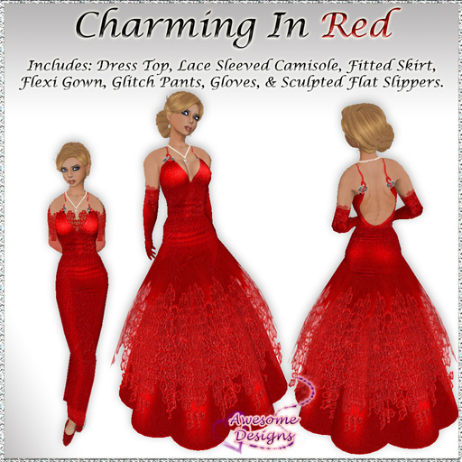 *Awesome Designs Charming Gown In Red