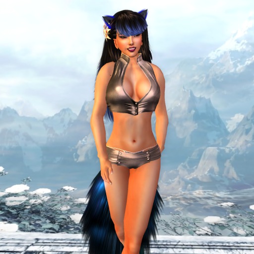 KC Booty Shorts And Top Silver Demo