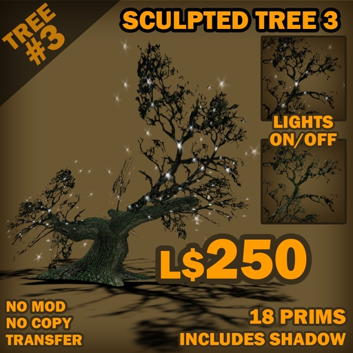 Vinyl Cafe - Sculpted Tree 3. With lights on/off control.