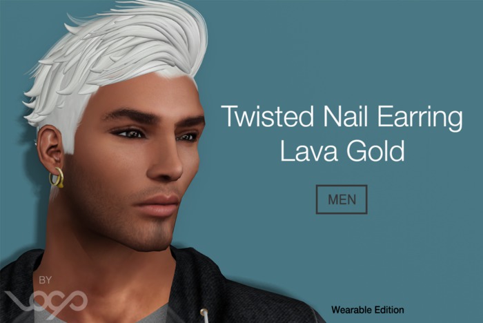 [Loop] Twisted Nail Earring - Lava Gold 