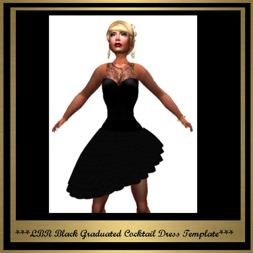 ***LBR Black Graduated Cocktail Dress Full Perm***