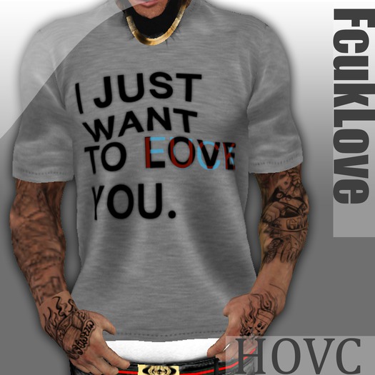 HOVC_FuckLove TEE Grey (Aesthetic)