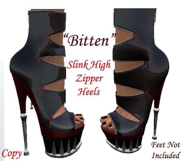 *B&B* "Bitten" Slink High Zipper Heels (Feet Not Included)