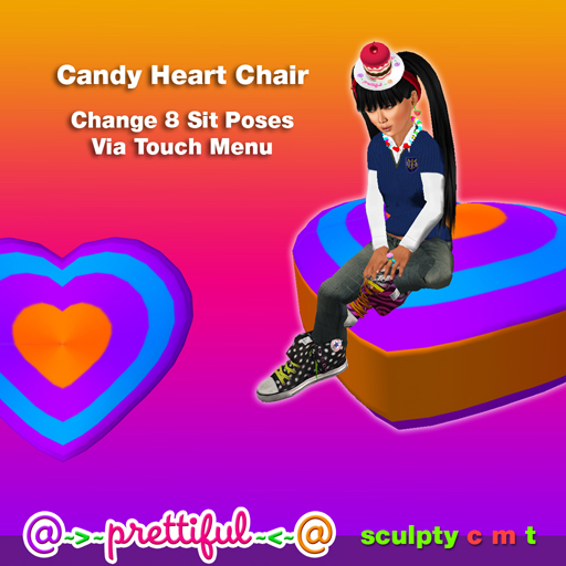 @~>~ PrettiFuL ~<~@ Candy Heart Chair [ Purple ]