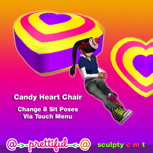 @~>~ PrettiFuL ~<~@ Candy Heart Chair [ Yellow ]