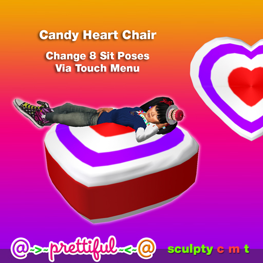 @~>~ PrettiFuL ~<~@ Candy Heart Chair [ White ]
