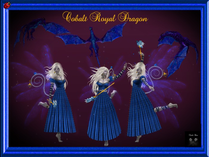 Petite Female Cobalt Royal Dragon Outfit