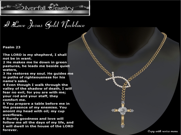 I Love Jesus Gold Necklace