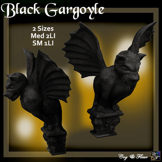 C&F LG Black Gargoyle Broom Shelf
