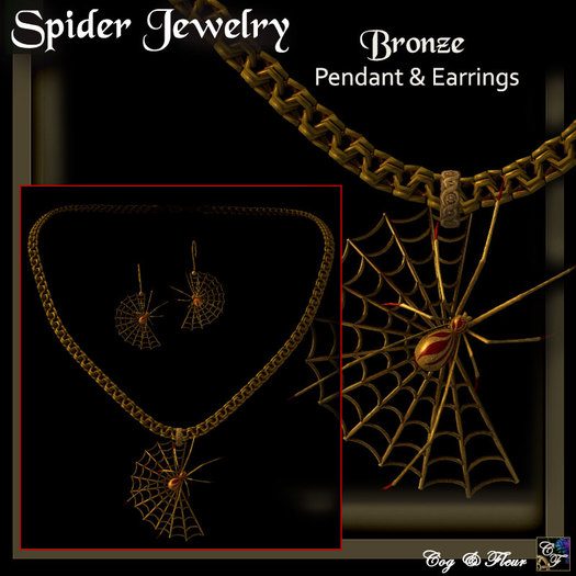C&F Bronze Spider Jewelry Set