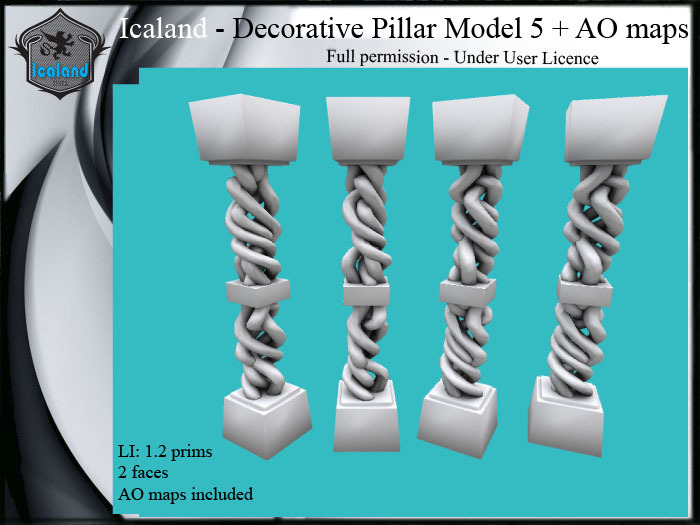 Icaland - Decorative Pillar Model 5 + AO maps