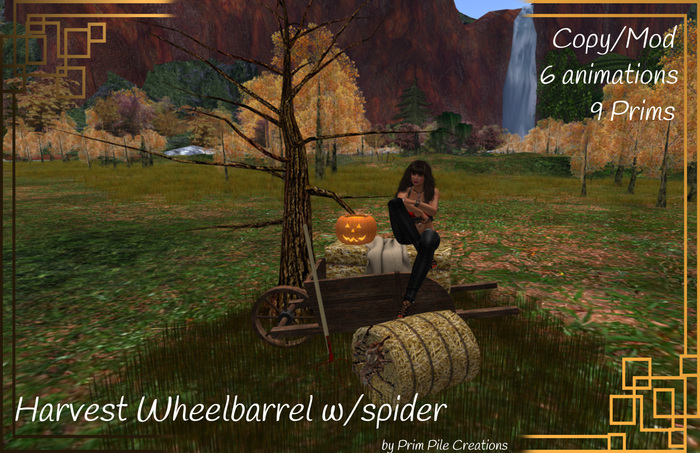 ~PPC~ Harvest Wheelbarrel w/spider  