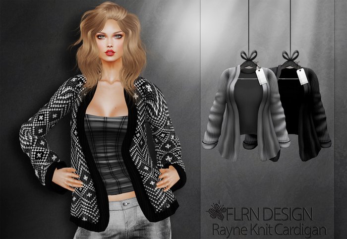 Rayne Knit Cardigan Black&Gray