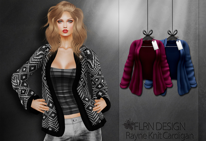 Rayne Knit Cardigan Blue&Pink