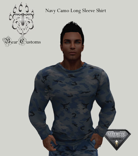 Blue Camo Long Sleeve Shirt