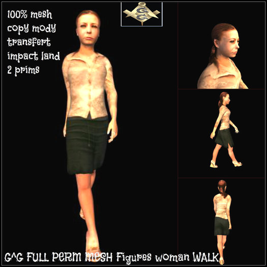 G^G FULL PERM MESH Figures woman WALK