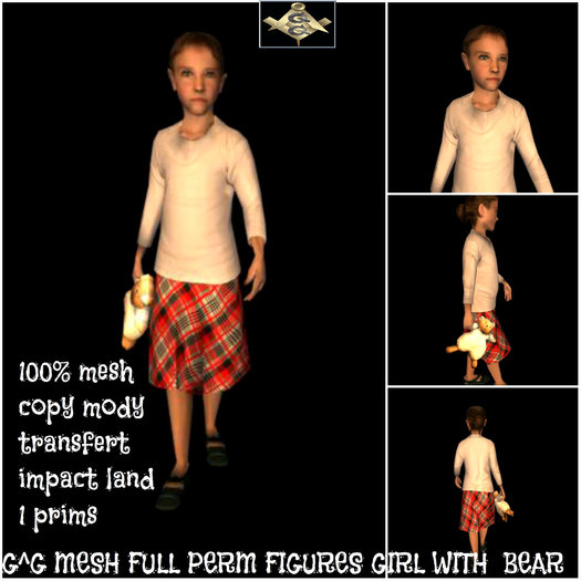 G^G MESH FULL PERM FIGURES GIRL WITH  BEAR