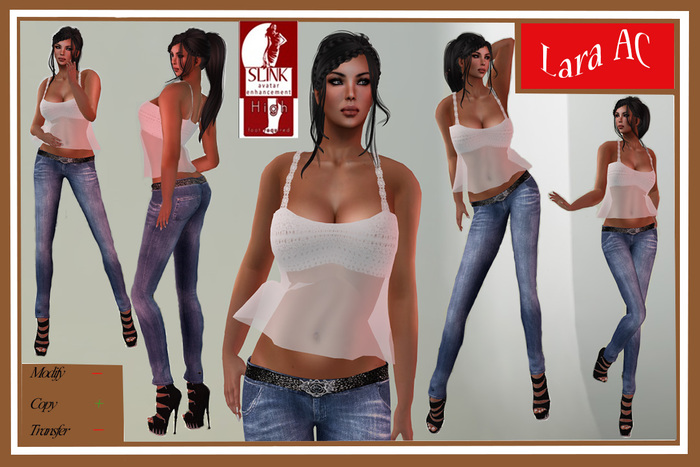 Lara AC Mesh Jeans Outfit Ines & Rigged Slink High Heels Black