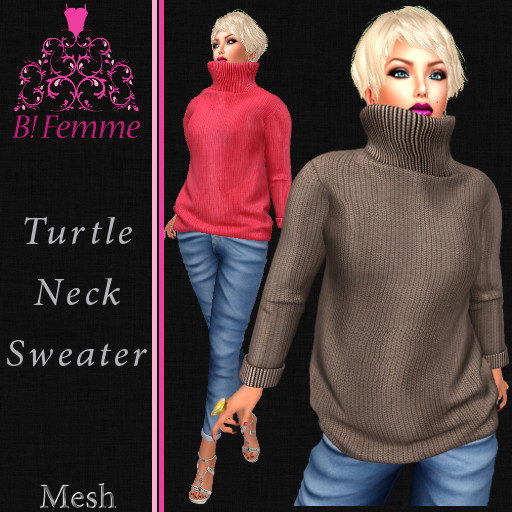 B!Femme Turtle Neck Sweater LAVA ROCK