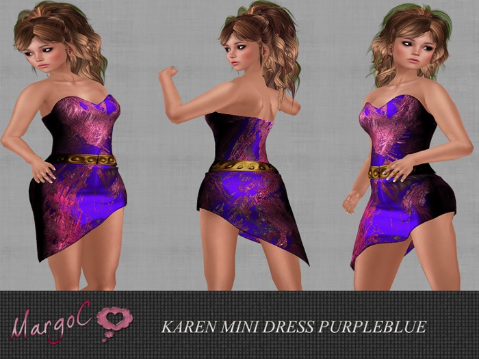 DEMO KAREN MINI DRESS PURPLE BLUE - MargoC