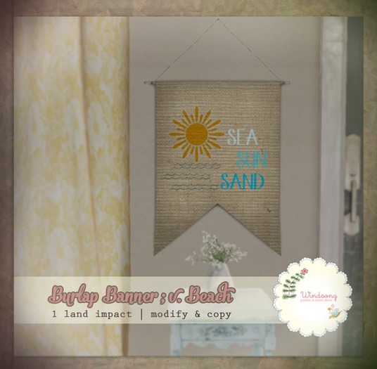 *windsong. { burlap banner :  welcome }