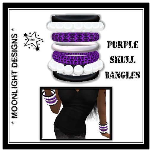 *MD* Purple Skull Bangles