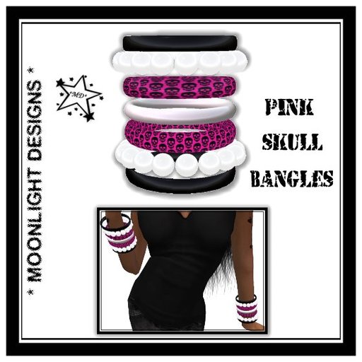*MD* Pink Skull Bangles