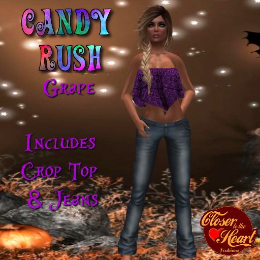 Candy Rush Jeans Outfit - Grape***