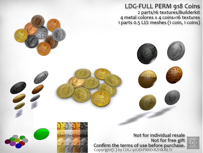 LDG-FULL PERM 918 Coins /2 parts/16 textures/Builderkit