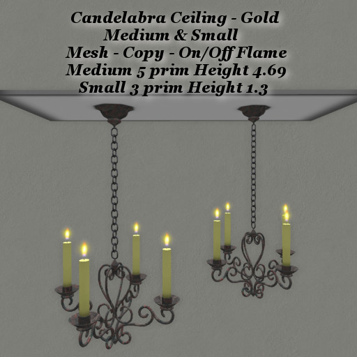 Candelabra Gold Med & Sm