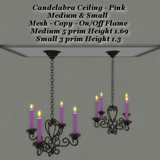 Candelabra Pink Med & Sm