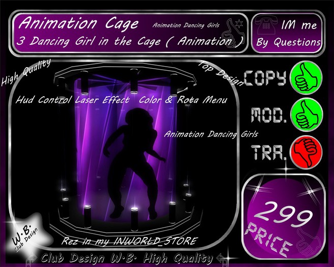 *Cage & Anim 3 Dancing Girls - Hud Control Rota & Laser Coler*