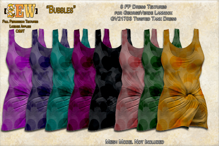 [SEW] FP Tex GV21703 Twisted Tank Dress Bubbles
