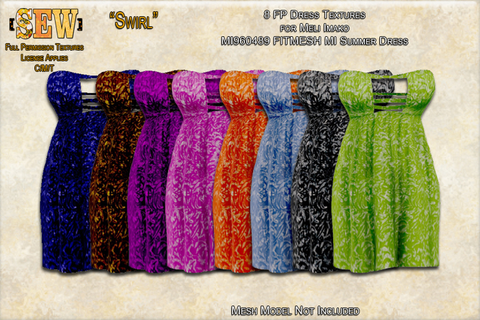 [SEW] FP Tex MI960489 FITMESH MI Summer Dress Swirl