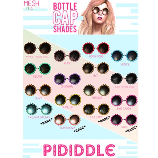 PIDIDDLE - Bottle Cap Shades - Paris RARE