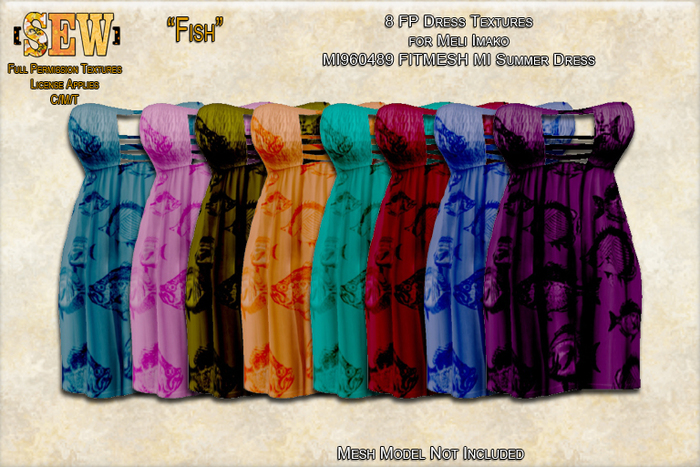 [SEW] FP Tex MI960489 FITMESH MI Summer Dress Fish