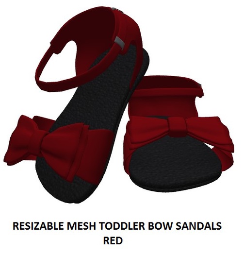 MESH TODDLER BOW SANDALS RED BOXED