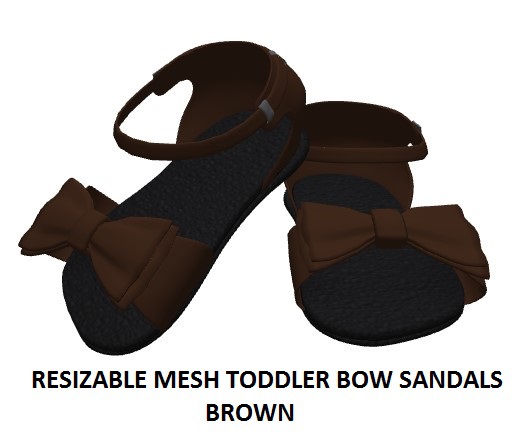 MESH TODDLER BOW SANDALS BROWN BOXED