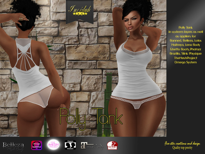 Invidah* Polly Tank Top WHITE (Bagged)