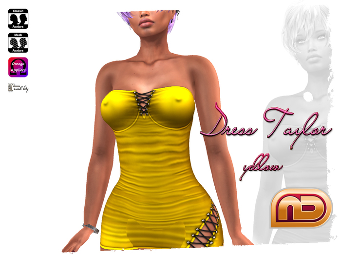 [NetLife Design] Dress Taylor yellow + Appliers