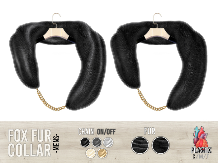 PLASTIX - Fox Fur Collar (Black) - Men