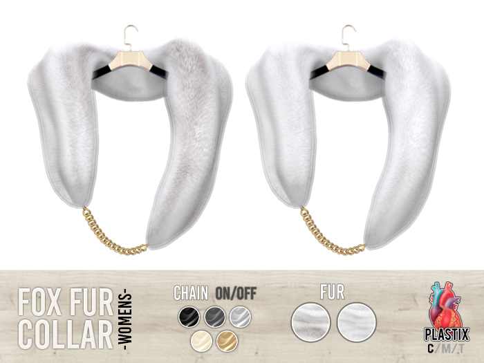 PLASTIX - Fox Fur Collar (White) - Women