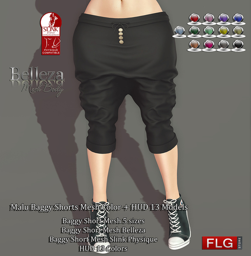 ::FLG Malu Baggy Shorts Mesh Color + HUD 13 Models ::