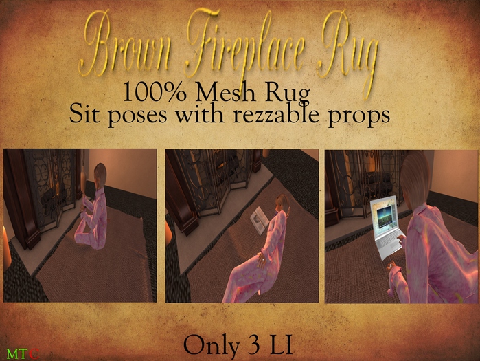 Brown Mesh Fireplace Rug