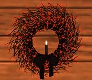 Halloween Berry Wreath with Candle