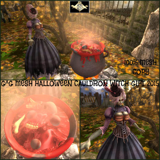 G^G MESH HALLOWEEN CAULDRON WITCH GIFT 2015